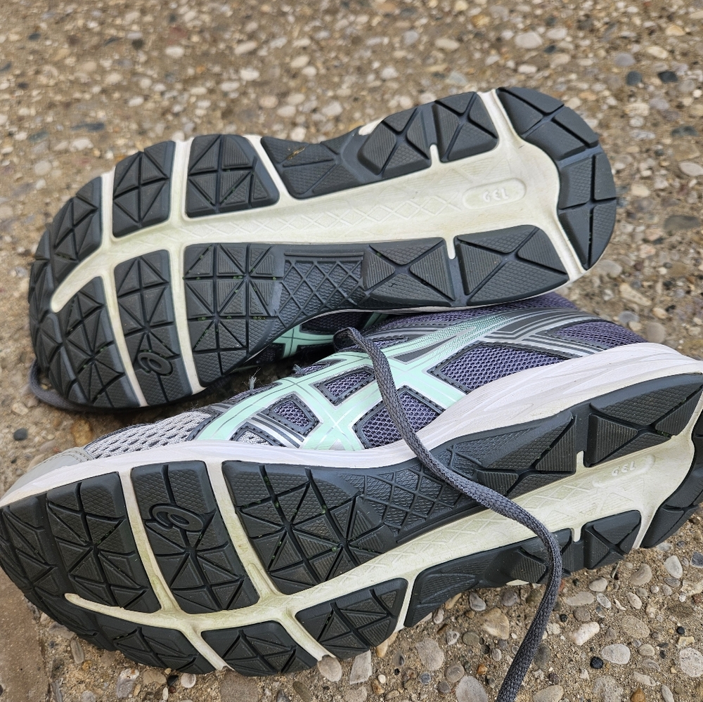 ASICS Ortholite Women's Gel-Contend 4 Running Shoes - Gray and Mint Green - Picture 6 of 10